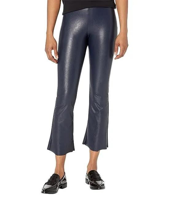 Faux Leather Cropped Flare Perfect Control Leggings SLG33