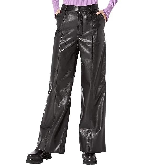 Faux Leather Easy Trousers