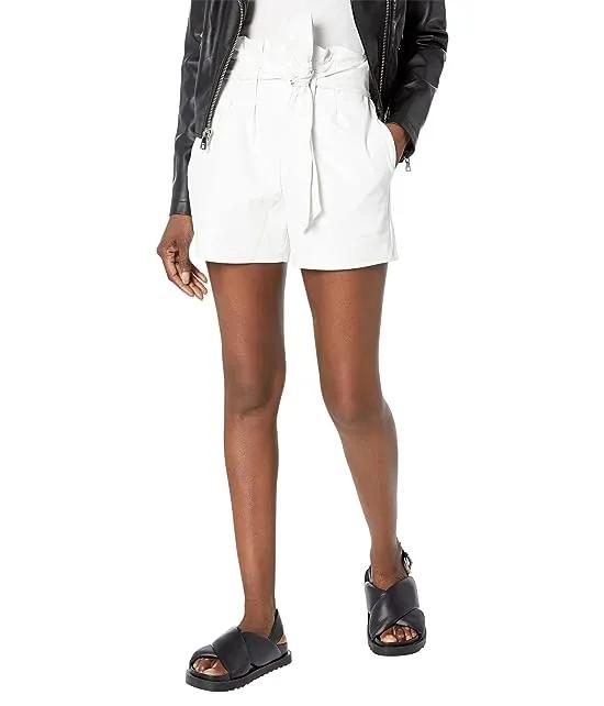 Faux Leather Paperbag Shorts SLG453