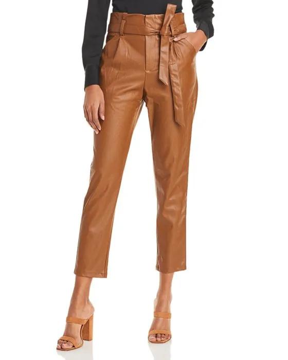 Faux Leather Paperbag-Waist Pants - 100% Exclusive 