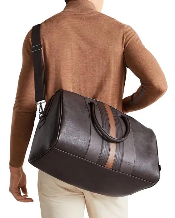 Faux Leather Striped Everyday Hold All Bag