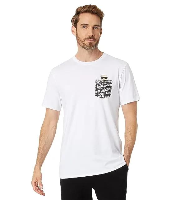Faux Pocket Karl Tape Logo T-Shirt