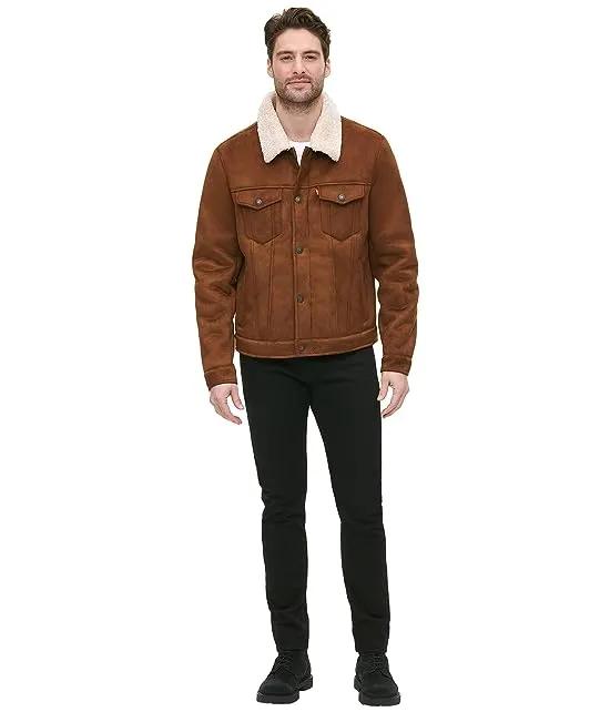 Faux Shearling Trucker Jacket with Sherpa Lining