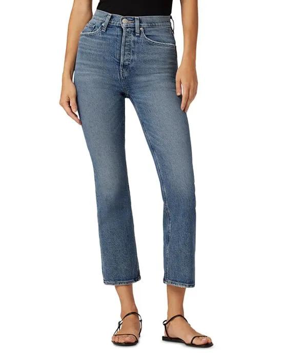 Faye Ultra High Rise Cropped Bootcut Jeans in Canal