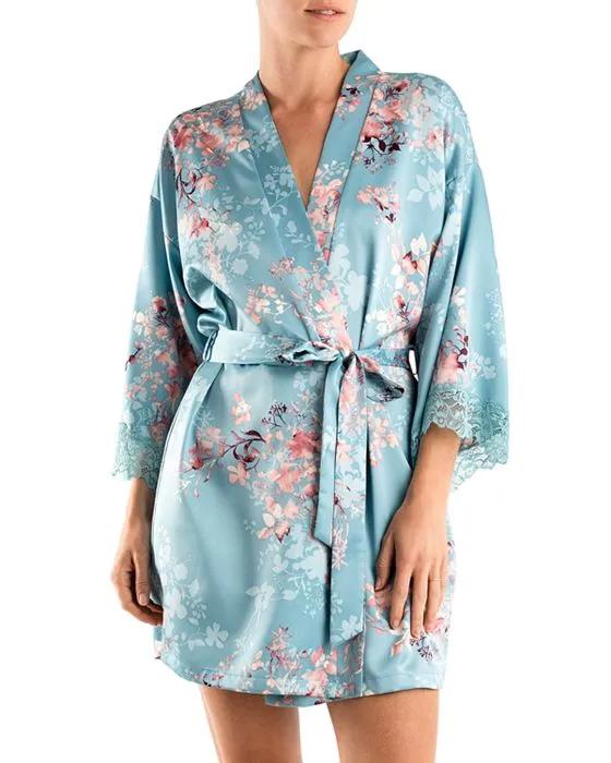 Fernwood Lace Trim Wrap Robe