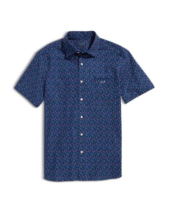 Firecracker Micro Cotton Blend Regular Fit Button Down Shirt