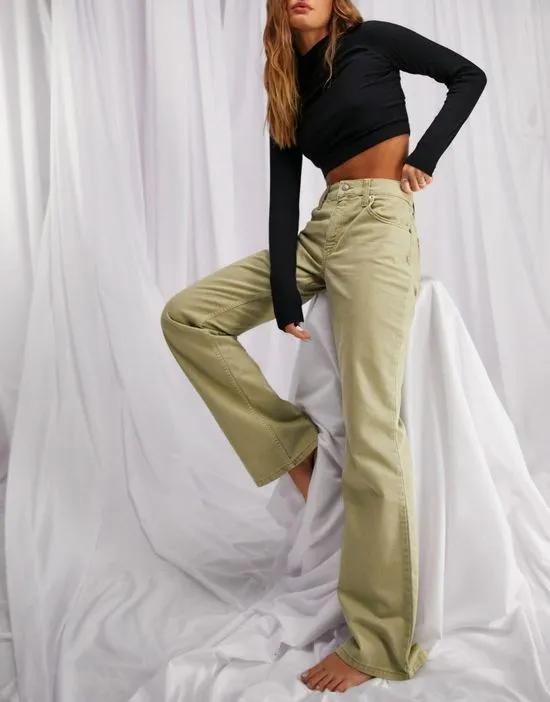 flare jean in olive green - MGREEN - MGREEN