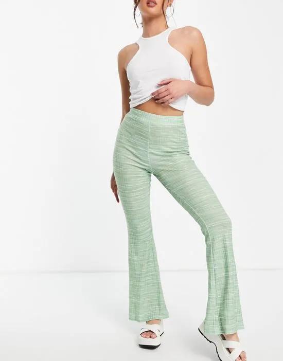 flare pant in 70s space dye in sage - part of a set