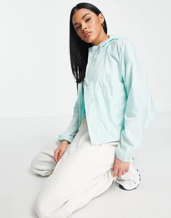Flash Challenger cropped windbreaker jacket in light blue Exclusive at ASOS