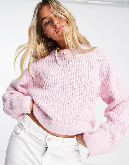 Flash slouchy sweater in pink