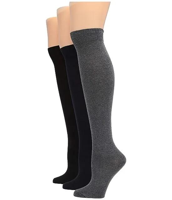 Flat Knit Knee Socks 3-Pack