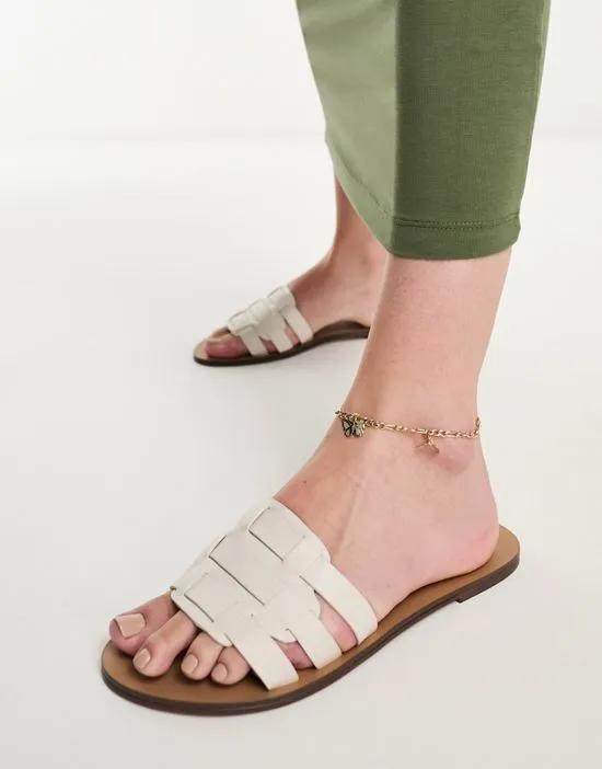 flat sandals in white
