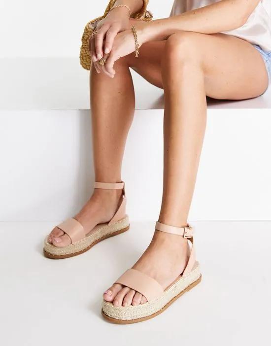 flatform espadrille sandals in natural