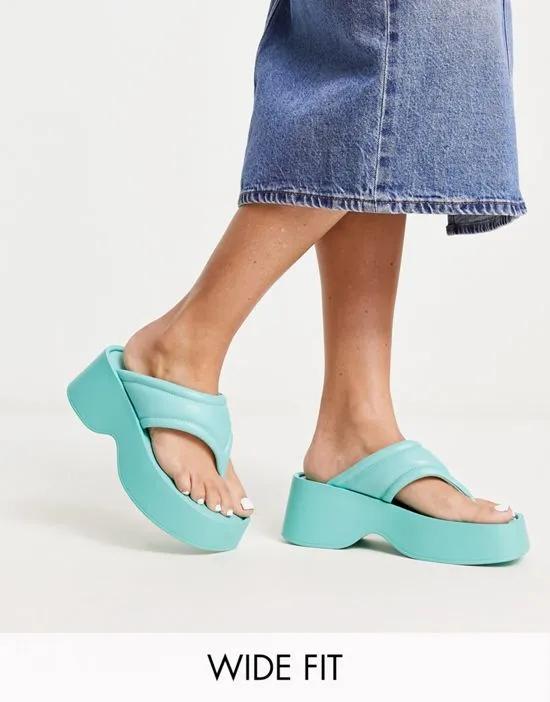 flatform toe thong sandals in blue