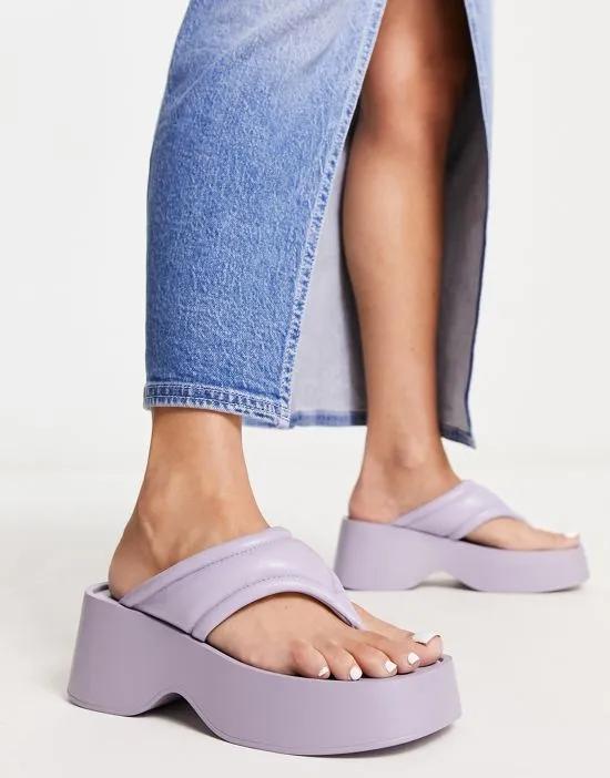 flatform toe thong sandals in lilac