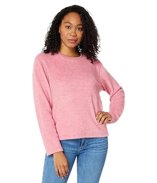 Fleece and Faux Fur Fluffy Mid-Rise Crew