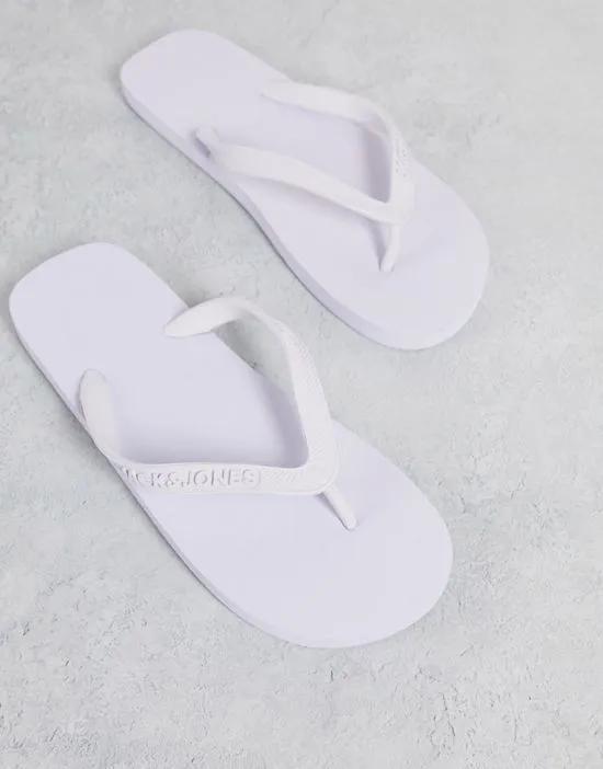 flip flops in white