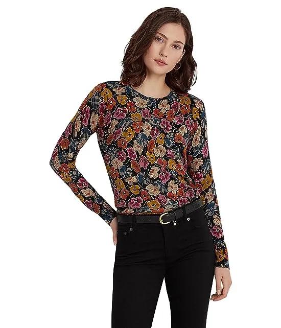 Floral Cotton-Blend Sweater