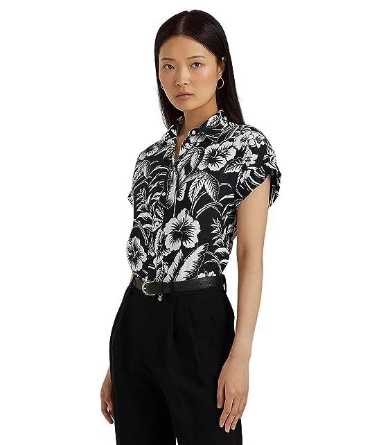 Floral Linen Short Sleeve Shirt