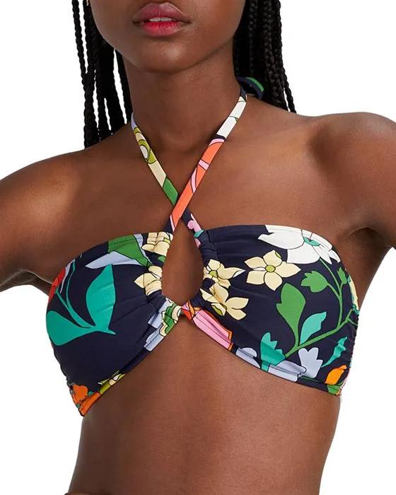 Floral Print Bandeau Bikini Top