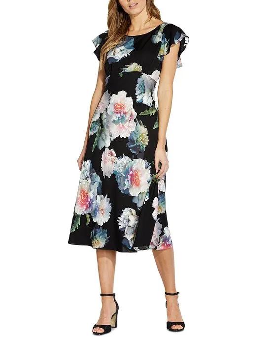 Floral-Print Midi Dress