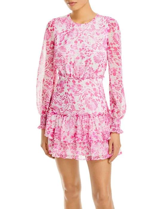 Floral Print Ruffle Tiered Mini Dress - 100% Exclusive