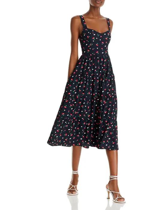Floral Print Sleeveless Midi Dress - 100% Exclusive