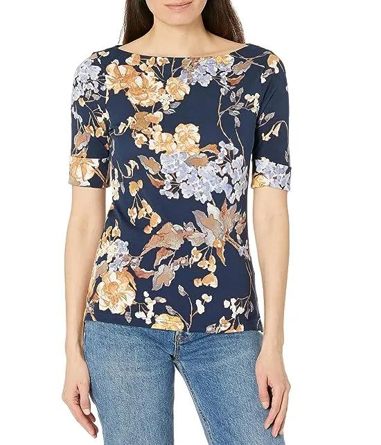 Floral Stretch Cotton Tee