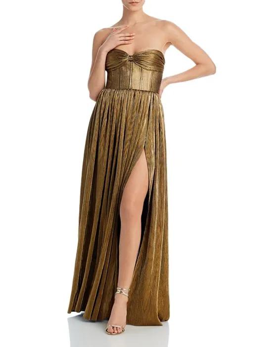 Florence Metallic Strapless Gown 