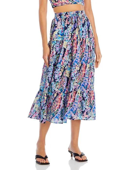 Flower Print Drawstring Midi Skirt - 100% Exclusive