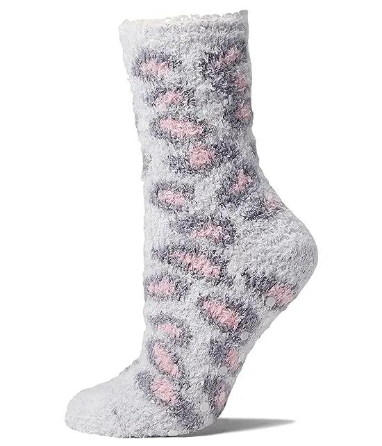 Fluffy Fair Isle Leopard Gripper Sock