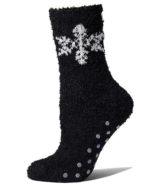 Fluffy Snowflake Gripper Socks
