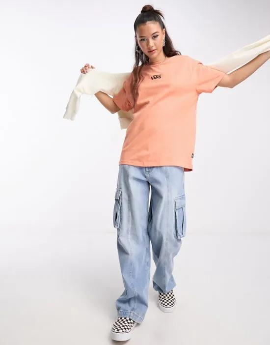 flying v oversized T-shirt in orange with central logo