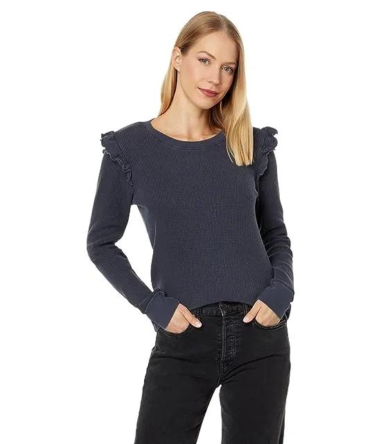 Fontaine Ruffled Shoulder Crew