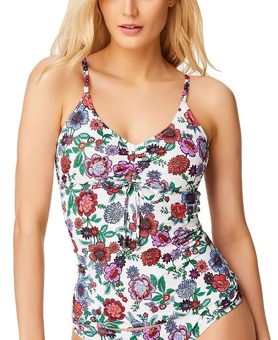 Forget Me Not Ruched Front Tankini Swim Top