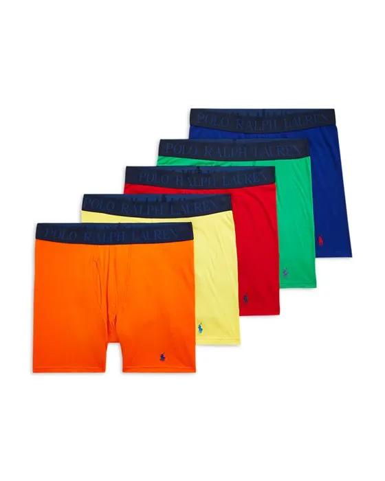 Four Way Stretch Cooling Color Blocked Boxer Briefs, Pack of 5
