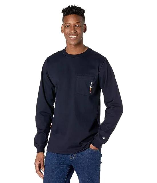 FR Cotton Core Long Sleeve Pocket T-Shirt with Logo