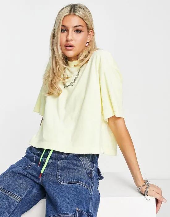 French Terry cropped top in yellow