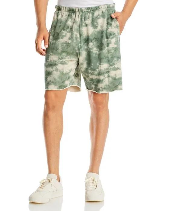 French Terry Smudge Print Pull On Shorts