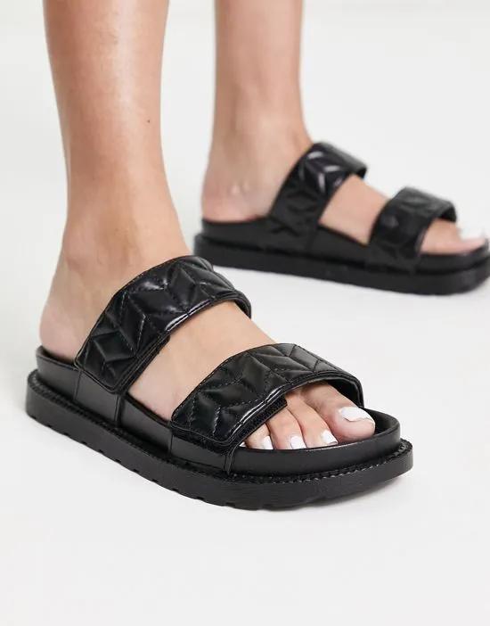 Frequency double strap footbed in black