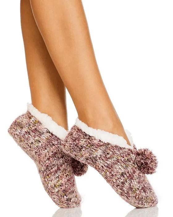 Frosted Pom-Pom Slippers