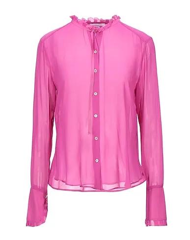Fuchsia Chiffon Solid color shirts & blouses