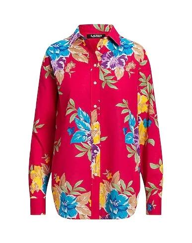 Fuchsia Floral shirts & blouses FLORAL COTTON VOILE SHIRT
