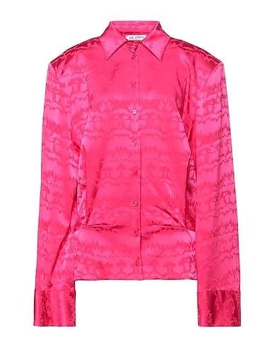 Fuchsia Jacquard Solid color shirts & blouses