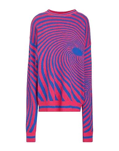 Fuchsia Knitted Sweater KNITTED COTTON JACQUARD CREWNECK
