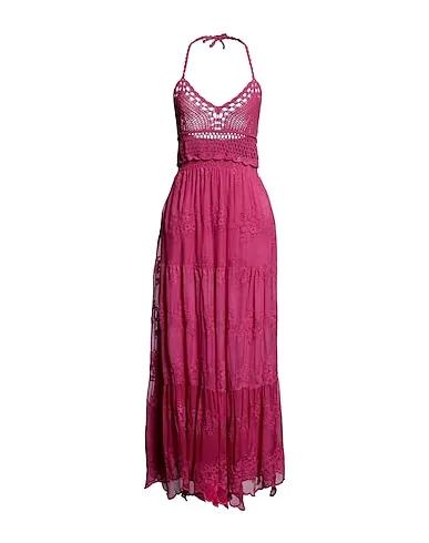 Fuchsia Lace Long dress