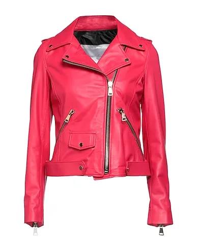 Fuchsia Leather Biker jacket