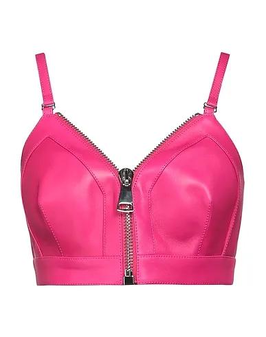 Fuchsia Leather Bustier