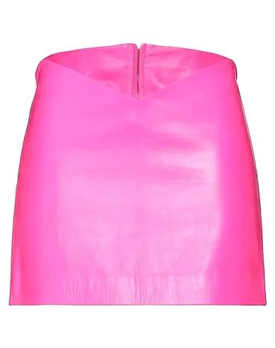 Fuchsia Leather Mini skirt