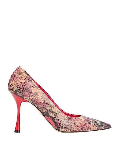 Fuchsia Leather Pump SNAKE PRINTED POINTY PUMPS
